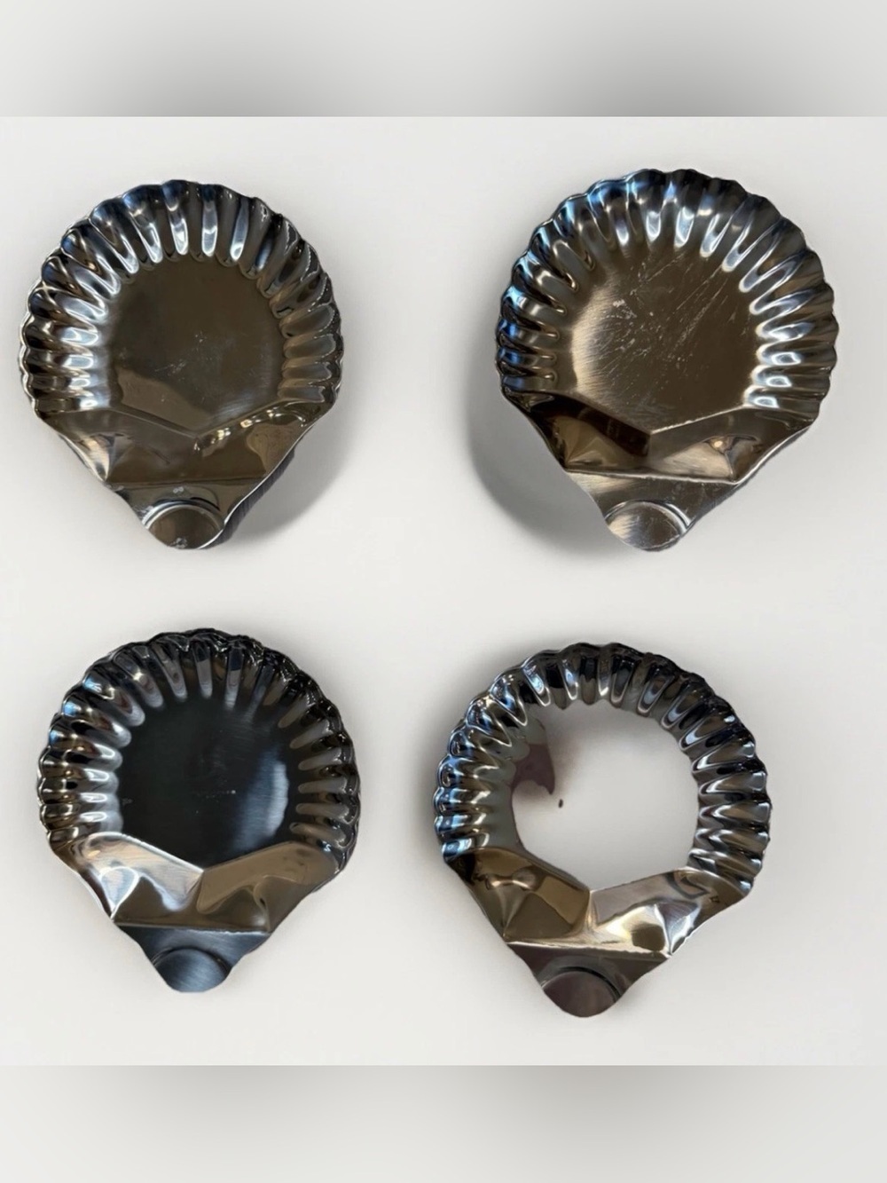 Vollrath Stainless Steel Shell Shape Small Serve Platters Brunch Plate Set Of 4